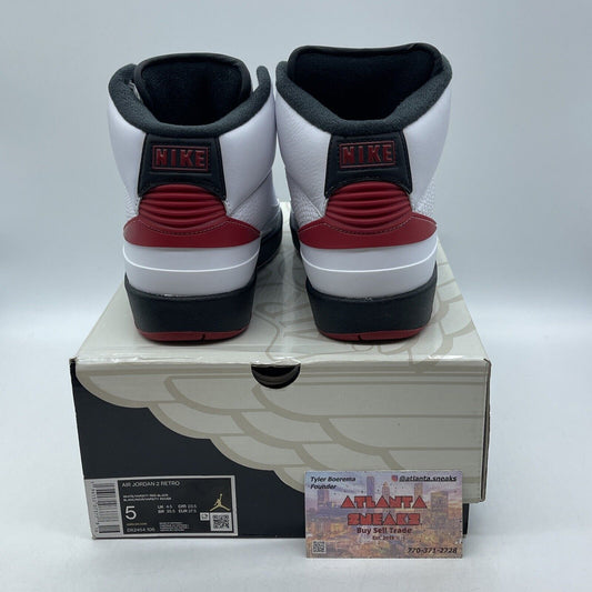 Size 5 - Jordan 2 Retro Mid Chicago White Red Black Leather (DX2454-106)