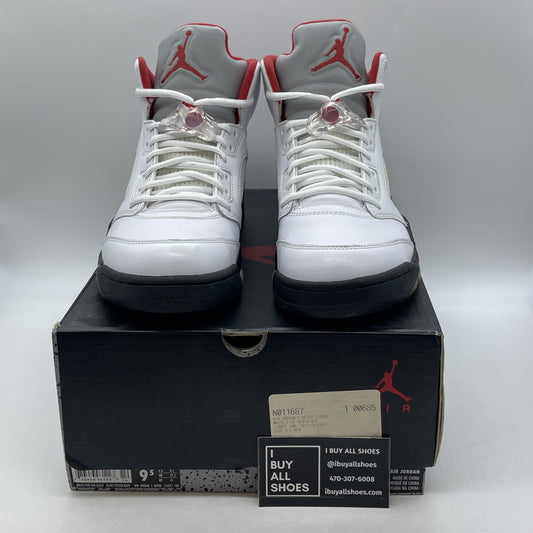 Size 9.5 - Air Jordan 5 Retro 2013 White Fire Red (136027-100)