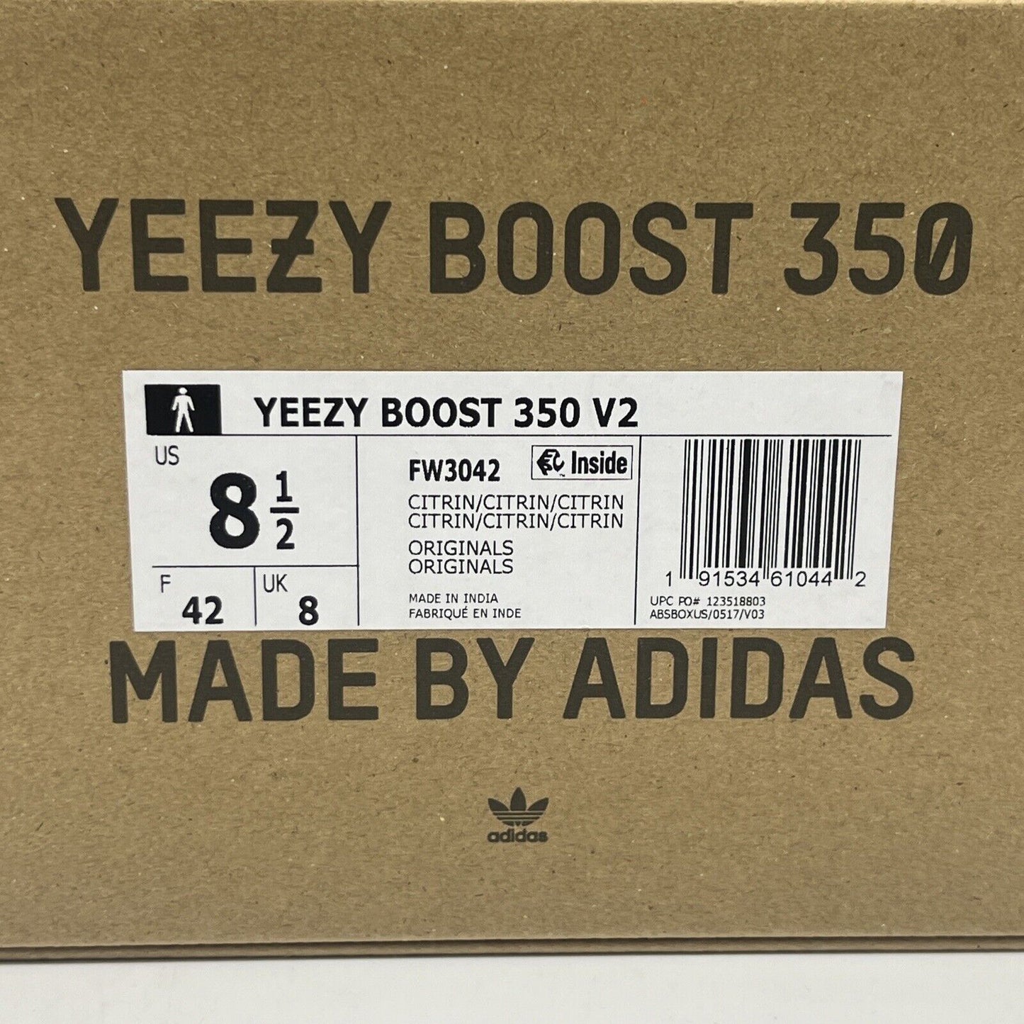 Size 8.5 - Yeezy Boost 350 V2 Citrin Non-Reflective Brand New Og All DS Sneakers