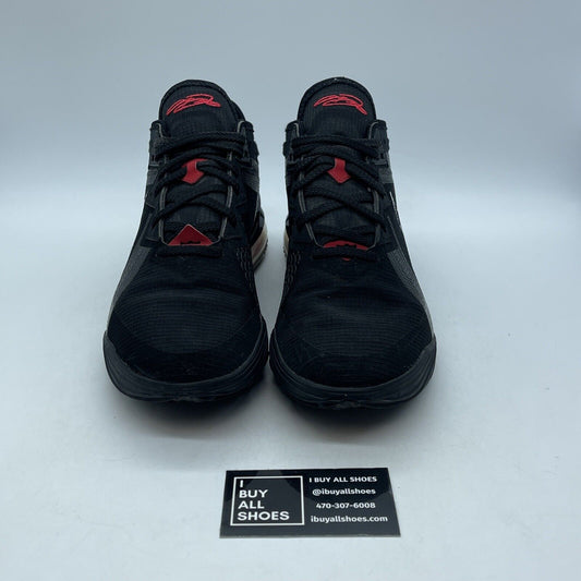 Size 8 - Nike LeBron 18 Low “Bred” Black Red White Suede Leather (CV7562-001)