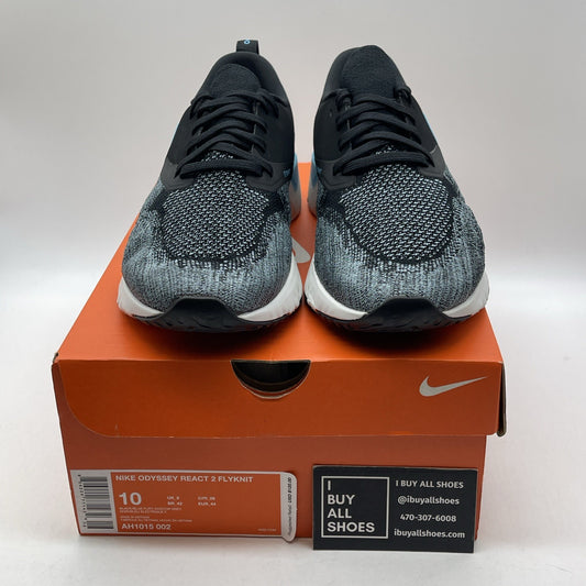 Size 10 - Nike Odyssey React 2 Flyknit Black Aviator Grey Suede (AH1015-002)