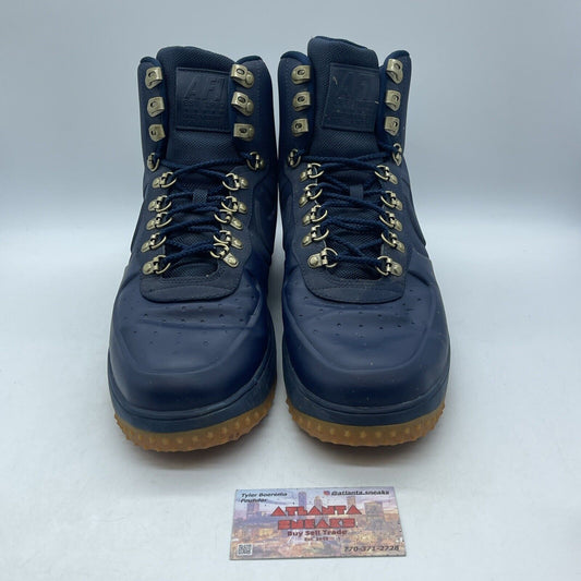 Size 13 - Nike Lunar Force 1 Duckboot 18 Obsidian Gum Blue Suede (BQ7930-400)