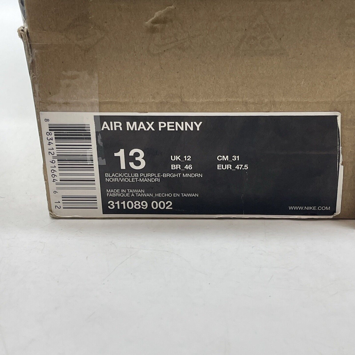 Size 13 - Nike Air Max Penny Phoenix Suns Black Purple Suede (311089-002)