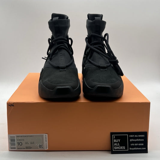 Size 10 - Nike Air Fear of God 1 Triple Black 2020 (AR4237-005)