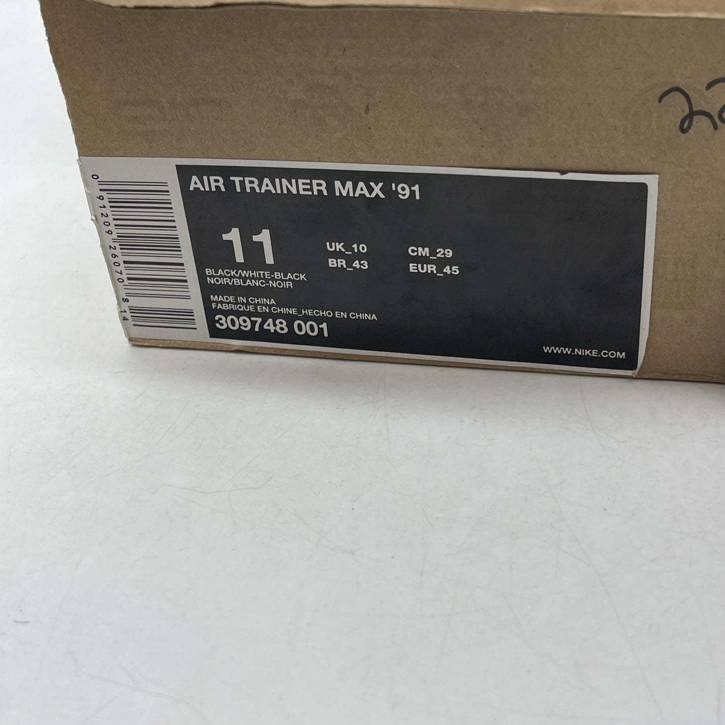 Size 11 - Nike Air Trainer Max 91 Black (309748-001)