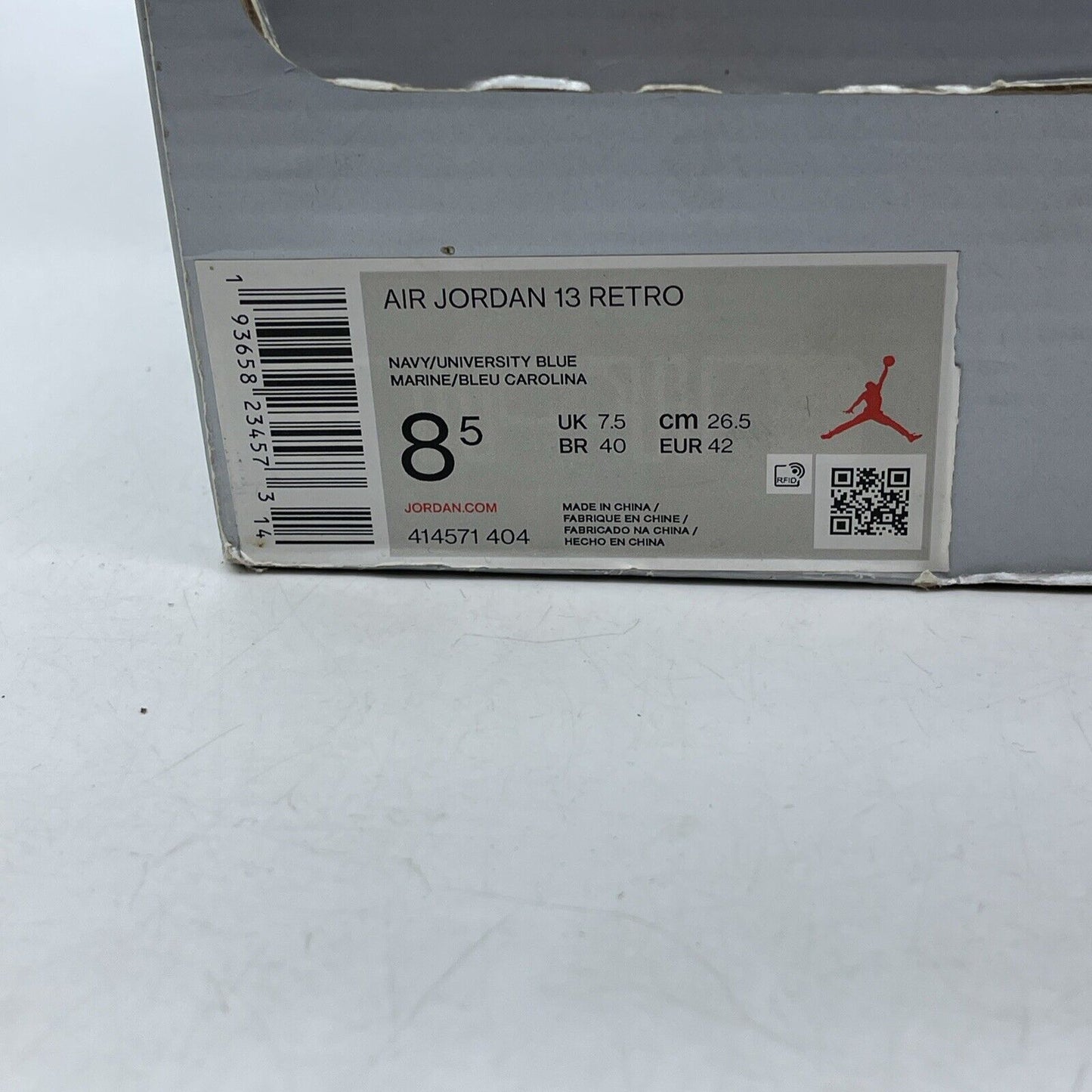 Size 8.5 - Jordan 13 Retro Mid Flint Blue Grey White Suede Leather (414571-404)