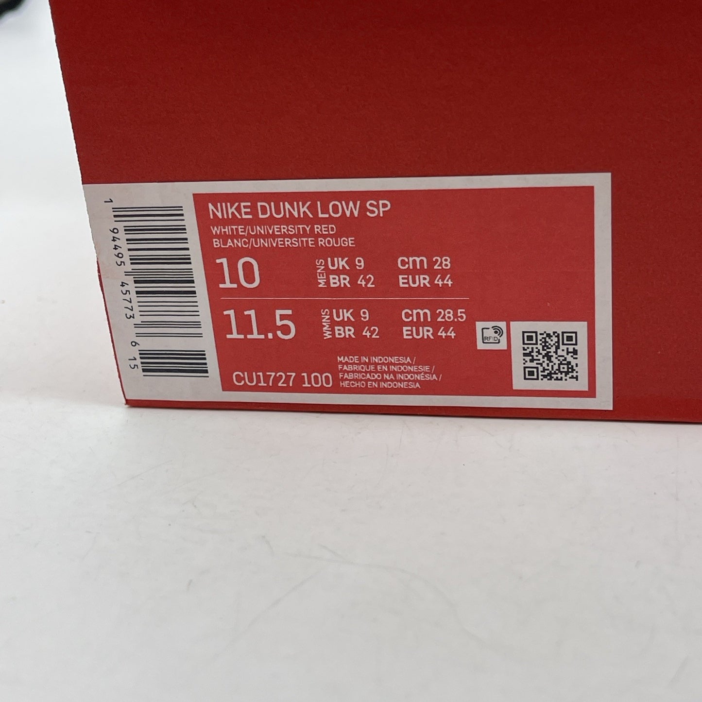 Size 10 - Nike Dunk Retro SP 2020 Low St. John's Red White Leather (CU1727-100)