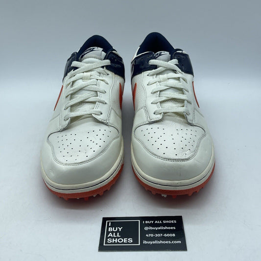 Size 11.5 Nike Dunk NG Golf Shoes Sail/Orange/Blue Leather Suede (484295-108)