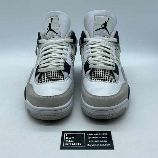 Size 10 - Jordan 4 Retro Mid Military Black White Suede Leather (DH6927-111)