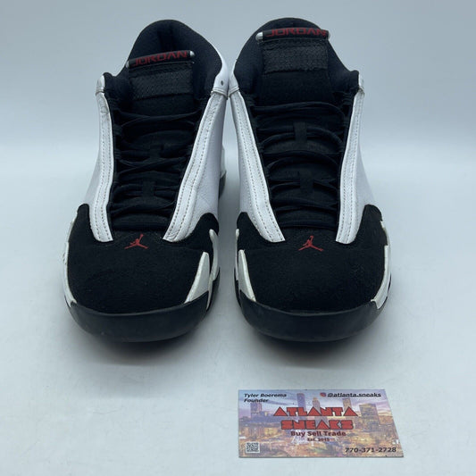 Size 11 - Air Jordan 14 Retro 2014 Black Toe White Red Leather (487471-102)