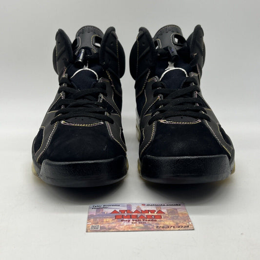 Size 10.5 - Air Jordan 6 Retro Lakers Black Leather Suede White Yellow Purple