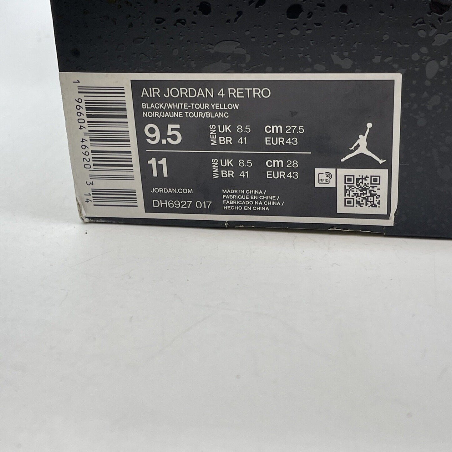 Size 9.5 - Jordan 4 Retro Mid Thunder Yellow Black Suede Leather (DH6927-017)