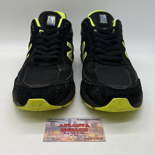Size 13 - New Balance 990v5 Made in USA Black Hi Lite Black Suede (M990BY5)