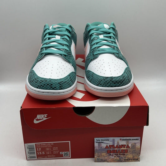 Size 12 - Nike Dunk Low Washed Teal Snakeskin 2022 Brand New Og All