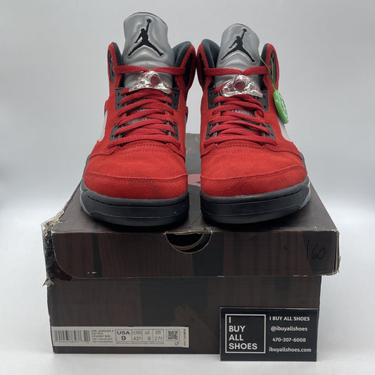 Size 9 - Jordan 5 Retro Mid Raging Bull Red Black Grey Suede (DD0587-600)