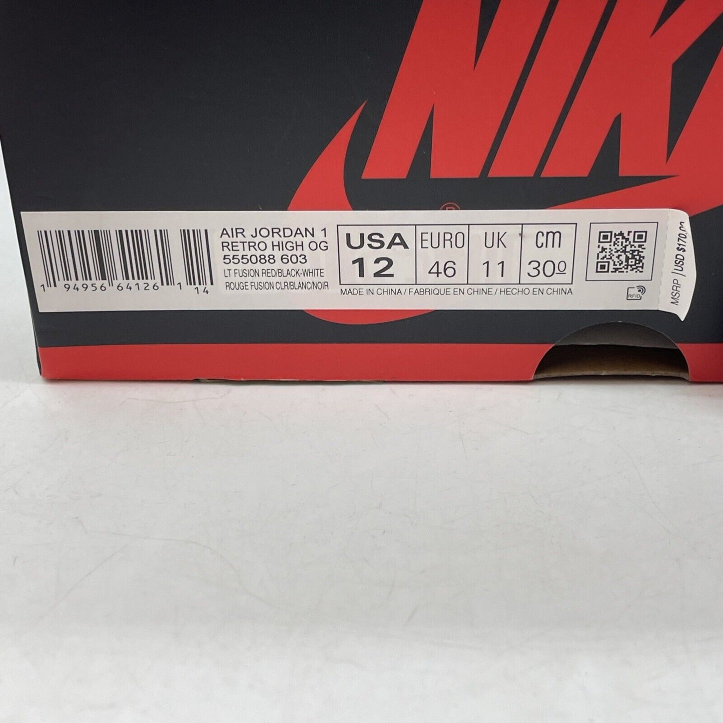Size 12 - Jordan 1 Retro High OG Light Fusion Red Yellow Leather (555088-603)