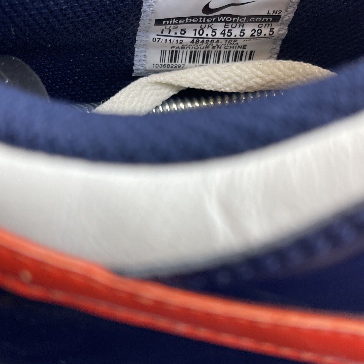 Size 11.5 Nike Dunk NG Golf Shoes Sail/Orange/Blue Leather Suede (484295-108)