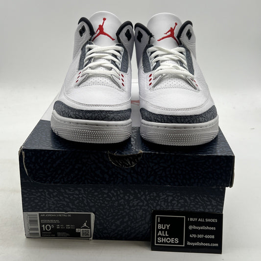 Size 10.5 - Air Jordan 3 Retro Denim SE Fire Red 2020 (CZ6431-100)