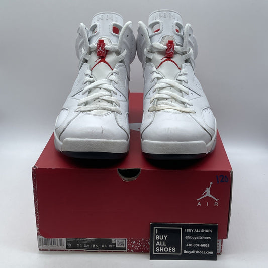 Size 10 - Jordan 6 White University Red 2022 Leather (CT8529-162)