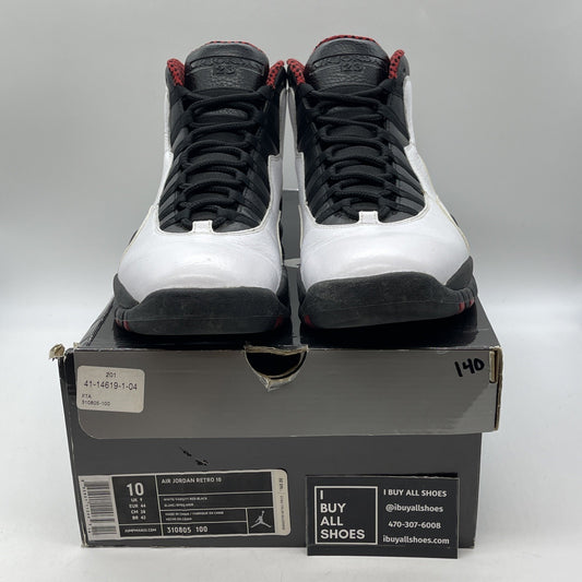 Size 10 - Air Jordan 10 Retro 2012 Chicago White Black Red Leather (310805-100)