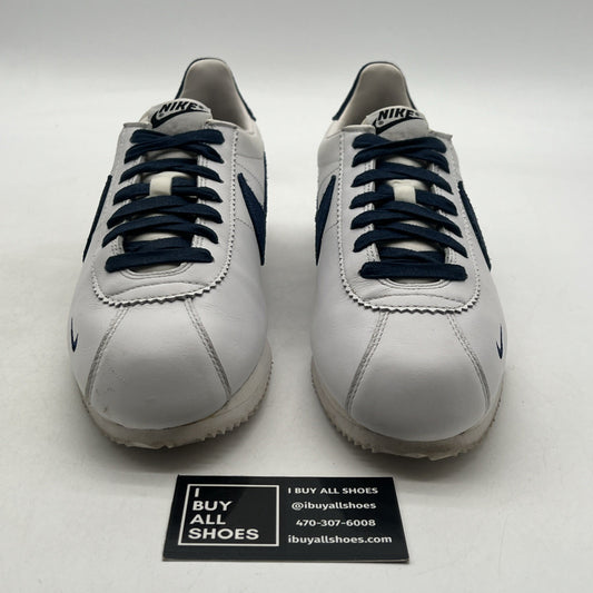 Size 10 - Nike ID Cortez White/Navy Running Shoes (898727-981)