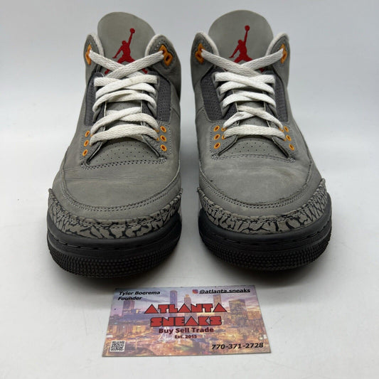 Size 9 - Jordan 3 Retro Mid Cool Grey Red Orange Suede (CT9532-012)