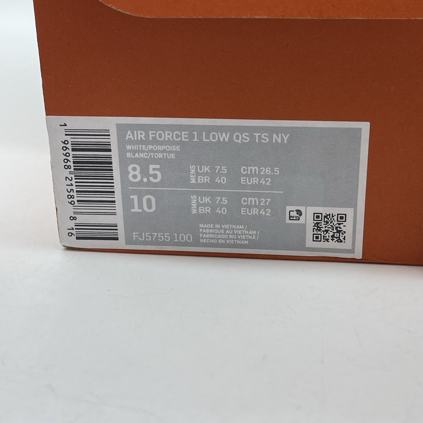 Size 8.5 - Nike Air Force 1 Low QS x Terror Squad Porpoise Leather (FJ5755-100)