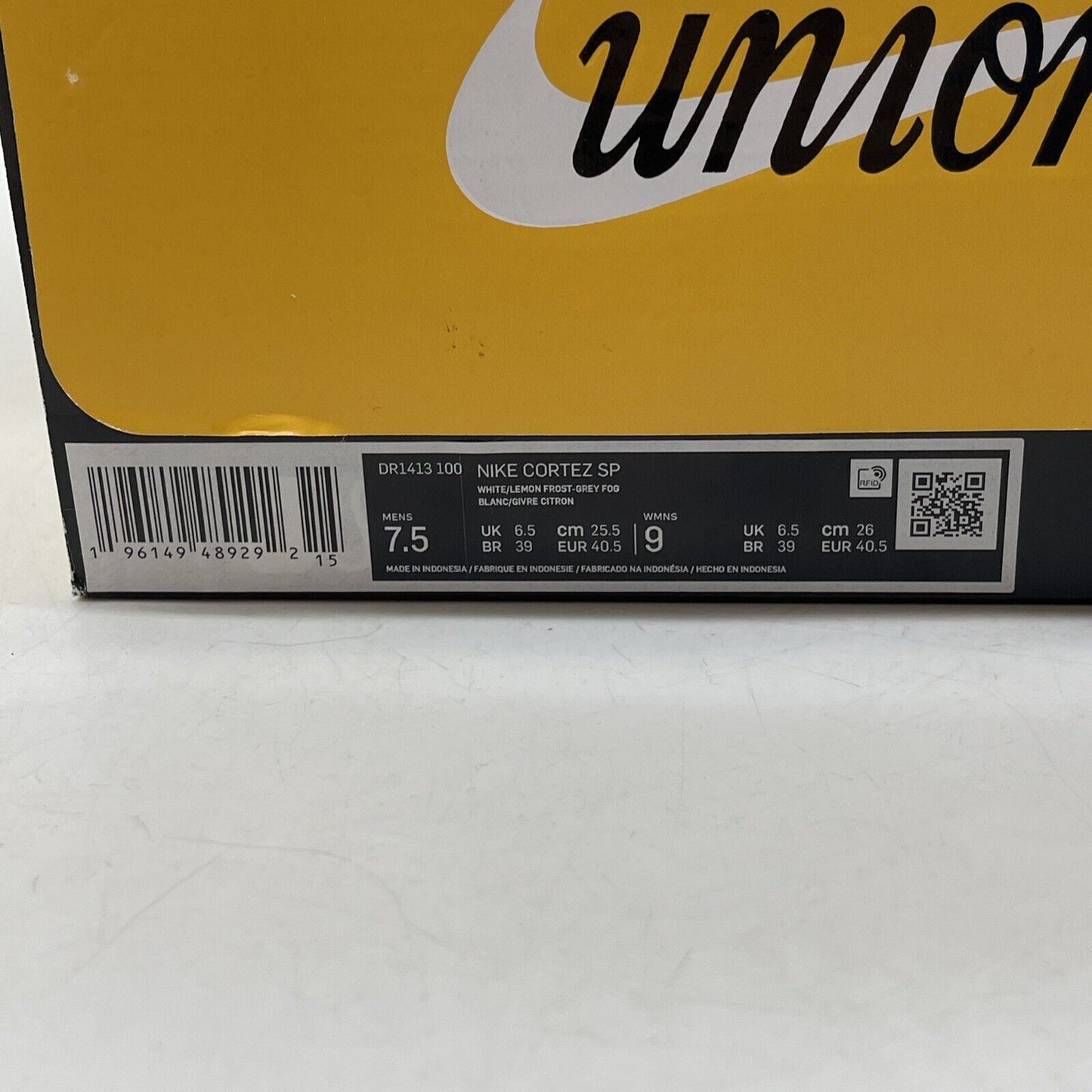 Size 7.5 - Nike Union LA x Cortez SP Lemon Frost Brown Yellow Suede (DR1413-100)