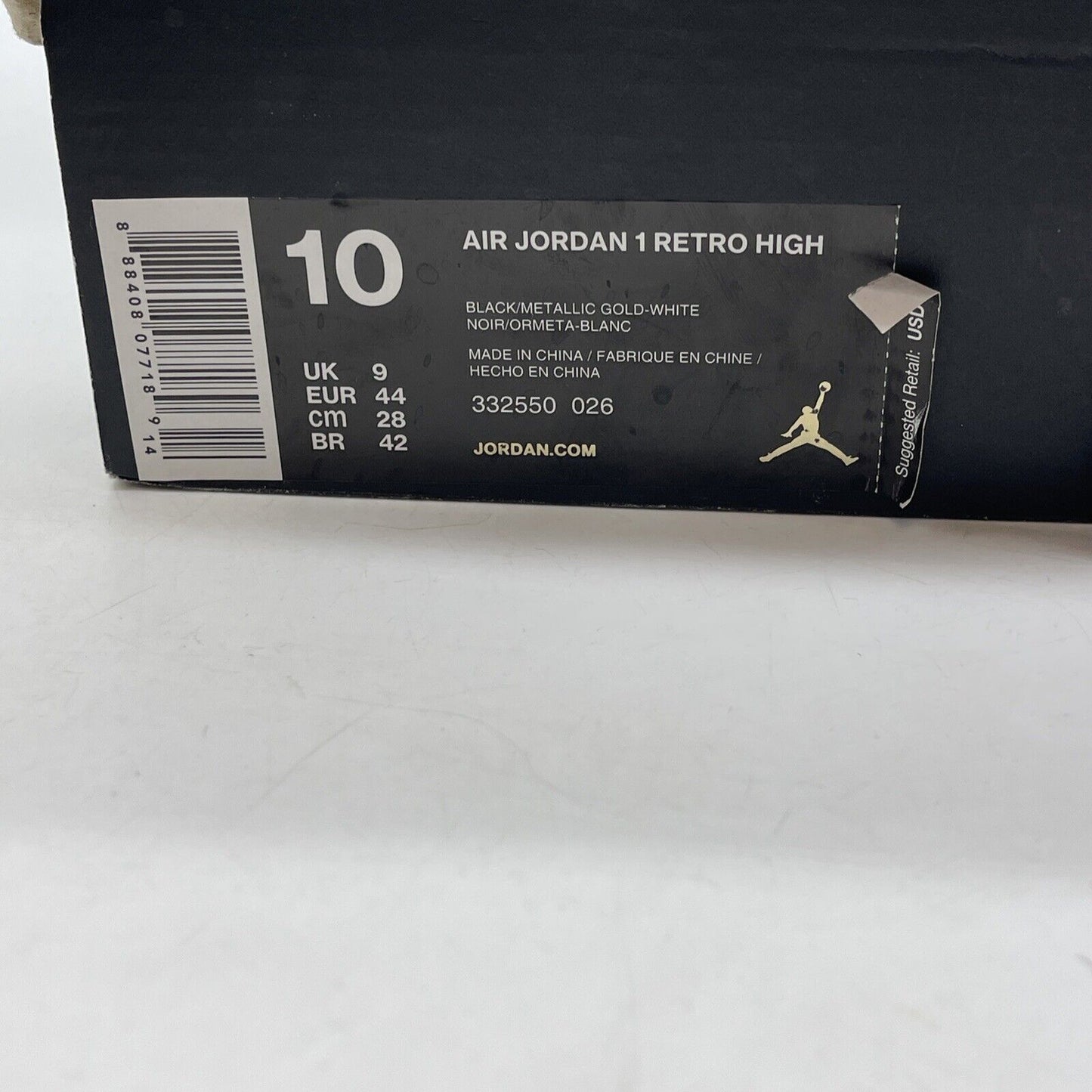 Size 10 - Air Jordan 1 Retro High Melo Gold Black White Leather (332550-026)