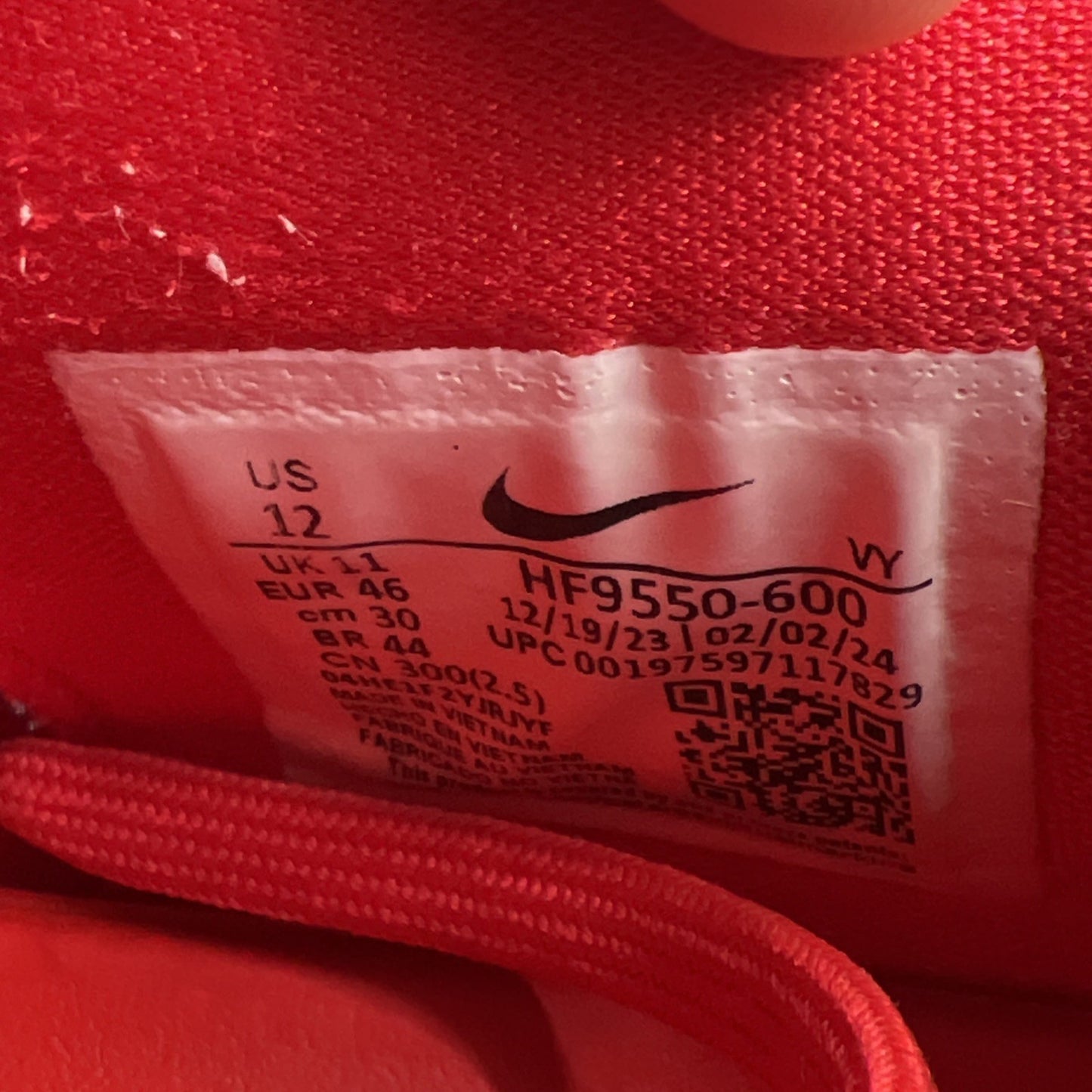 Size 12 - Nike Kobe VIII Protro University Red White (HF9550-600)