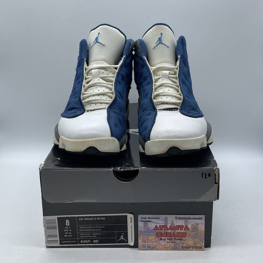 Size 8 - Air Jordan 13 Retro 2010 Flint Blue Grey Suede White (414571-401)