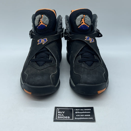 Size 9 - Air Jordan 8 Retro Phoenix Suns Black Grey Suede (305381-043)