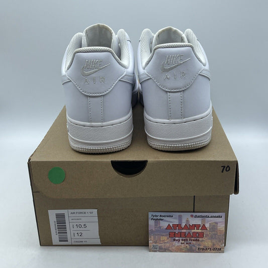Size 10.5 - Nike Air Force 1 '07 Low Triple White Leather (CW2288-111)