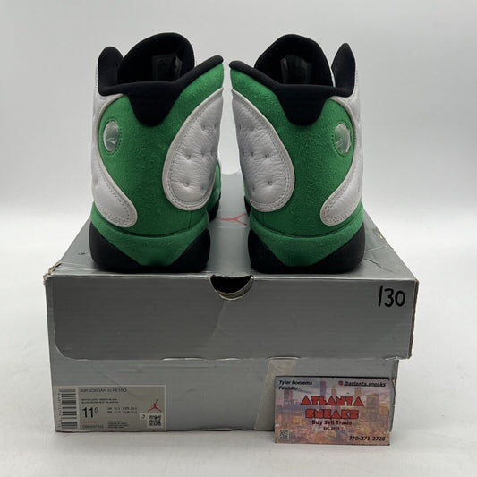 Size 11.5 - Jordan 13 Retro Lucky Green 2020 White Black Suede (DB6537-113)