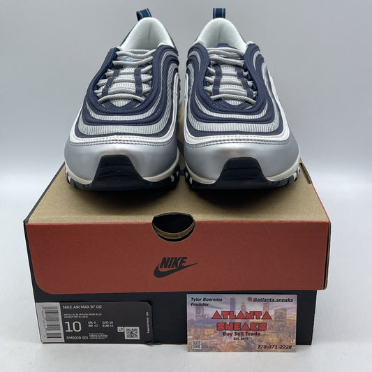 Size 10 - Nike Air Max 97 OG Metallic Silver Chlorine Blue White (DM0028-001)