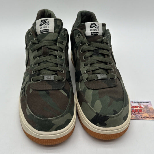 Size 11 - Nike Air Force 1 Low Premium '08 x Supreme Camo 2012 Gum Sole Vintage