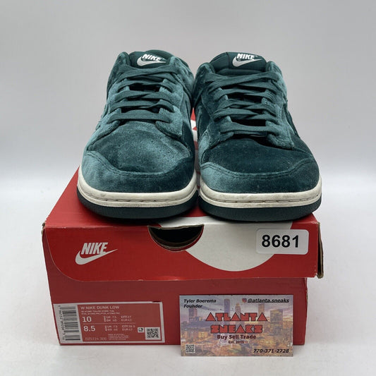 Size 10W - Nike Dunk Low Green Velvet White Suede (DZ5224-300)