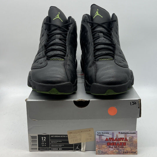 Size 12 - Air Jordan 13 Retro 2005 Altitude Black Green Leather (310004-031)