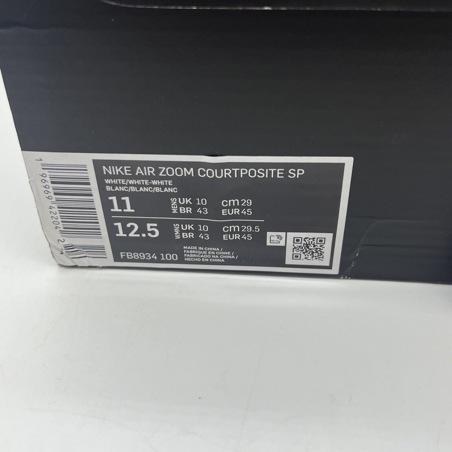 Nike x Supreme Air Zoom Courtposite SP White FB8934-100 Sneakers Men's 11 OG ALL