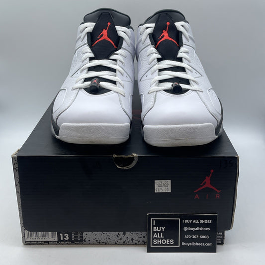 Size 13 - Air Jordan 6 Low White Infrared Pink Black Leather (304401-123)