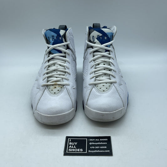 Size 9.5 - Air Jordan 7 Retro 2015 French Blue White Grey Leather (304775-107)