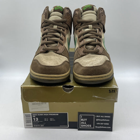 Size 13 - Nike Dunk Premium SB High Tweed Classic Green Brown (313171-231)