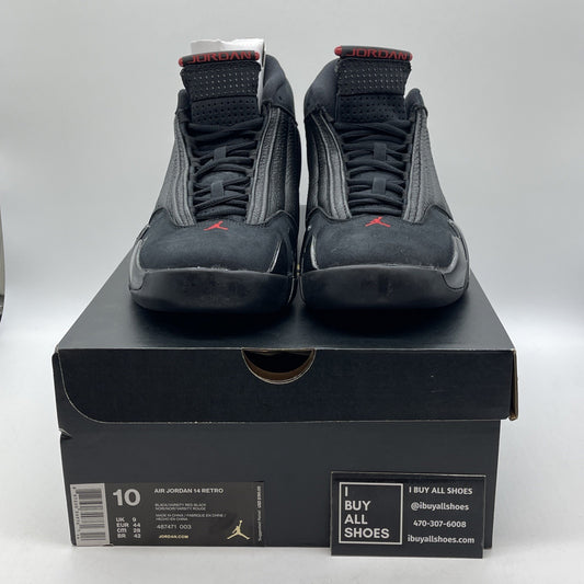 Size 10 - Air Jordan 14 Retro 2018 Last Shot Black Suede Leather (487471-003)