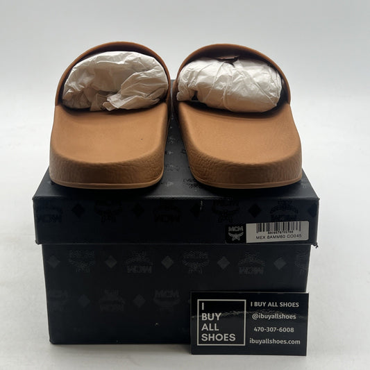 Size 45 - MCM Men’s Monogram Print Rubber Slides