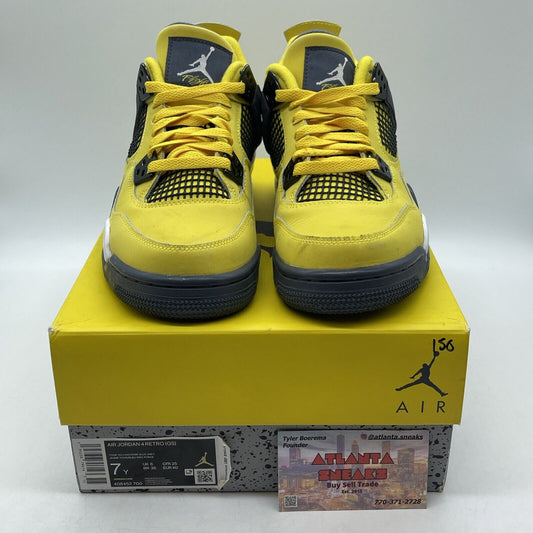 Size 7Y - Jordan 4 Retro GS Tour Yellow White Suede (408452700)
