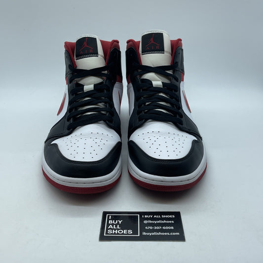 Size 11 - Air Jordan 1 Mid Black Gym Red Black Red Suede Leather (554724-122)