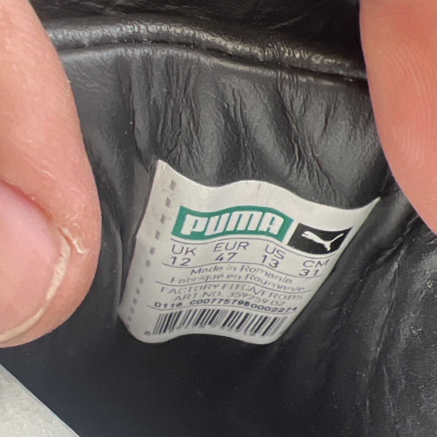 Size 13 - PUMA Move Mid x Alexander McQueen Black/Black-White (359759-02)
