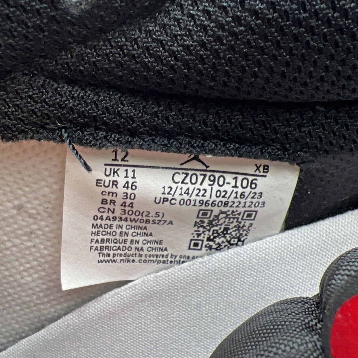 Size 12 - Air Jordan 1 Retro OG Low Black Toe Leather Red White (CZ0790-106)