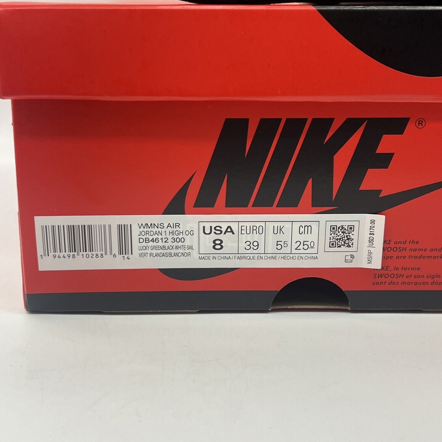 Size 8 - Air Jordan 1 Retro OG Lucky Green W Brand New Og All Leather Ds