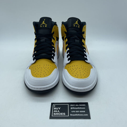 Size 7.5 - Air Jordan 1 Mid University Gold Yellow White Leather (554724-170)